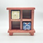 Handmade Wooden Mini Chest & Ceramic Drawer Set (4-Slot) - Rustic Vanity & Desk Organizer for Jewelry, Art Supplies, Trinkets - Image 7