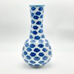 Handmade Ceramic "Gonca" Bud Vase (25cm) White & Blue Cloud Pattern - Minimalist Single Stem Vessel - Image 6