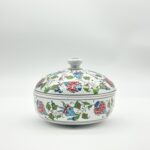 Handmade Ceramic Lidded Trinket Box & Jewelry Bowl - Colorful Floral "Bonbonniere" Style Decorative Container - Image 7