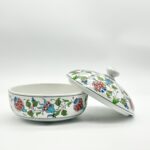 Handmade Ceramic Lidded Trinket Box & Jewelry Bowl - Colorful Floral "Bonbonniere" Style Decorative Container - Image 5