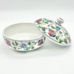 Handmade Ceramic Lidded Trinket Box & Jewelry Bowl - Colorful Floral "Bonbonniere" Style Decorative Container - Image 8