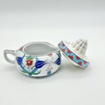 Handmade Ceramic Decorative Lemon Juicer Sculpture - Hand-Painted Iznik Tulips - Kitchen Shelf Decor Accent (Not Food Safe) - Image 11