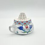 Handmade Ceramic Decorative Lemon Juicer Sculpture - Hand-Painted Iznik Tulips - Kitchen Shelf Decor Accent (Not Food Safe) - Image 10