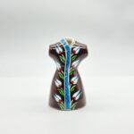 Handmade Ceramic Ottoman Kaftan Sculpture (12-15cm) - Brown "Sultan's Robe" with White Tulips - Cultural Shelf Decor - Image 6