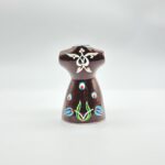 Handmade Ceramic Ottoman Kaftan Sculpture (12-15cm) - Brown "Sultan's Robe" with White Tulips - Cultural Shelf Decor - Image 7