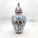Handmade Ceramic "Vezir" Vase (30cm) - Lidded Design with Colorful Ottoman Tulips - Traditional Home Decor - Image 7