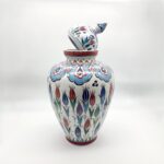 Handmade Ceramic "Vezir" Vase (30cm) - Lidded Design with Colorful Ottoman Tulips - Traditional Home Decor - Image 6