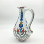 Handmade Ceramic "Ibrik" Pitcher Vase (25cm) - Red Tulip & Blue Hyacinth Pattern - Traditional Turkish Ewer - Image 8