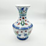 Handmade Ceramic Flared Vase (30cm) - Colorful Ottoman Tulips - Rustic Farmhouse Home Decor - Image 5
