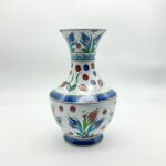 Handmade Ceramic Flared Vase (30cm) - Colorful Ottoman Tulips - Rustic Farmhouse Home Decor - Image 6