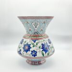 Handmade Ceramic "King" Vase (30cm) - Royal Footed Urn with Turquoise Accents - Majestic Centerpiece - Image 6