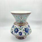 Handmade Ceramic "King" Vase (30cm) - Royal Footed Urn with Turquoise Accents - Majestic Centerpiece - Image 7