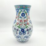 Handmade Ceramic "Armudi" Vase (30cm) - Elegant Pear Shape with Purple & Red Spring Flowers - Romantic Home Decor - Image 8