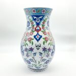 Handmade Ceramic "Armudi" Vase (30cm) - Elegant Pear Shape with Purple & Red Spring Flowers - Romantic Home Decor - Image 7