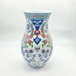 Handmade Ceramic "Armudi" Vase (30cm) - Elegant Pear Shape with Purple & Red Spring Flowers - Romantic Home Decor - Image 6