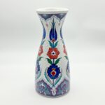 Handmade Ceramic Conical Vase (25cm) - Embossed Dotted Texture & Purple Accents - Elegant Bud Vase - Image 7
