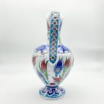 Handmade Ceramic Footed Pitcher Vase (30cm) - Classic Red Tulip Pattern - Timeless Ottoman Art Decor - Image 6