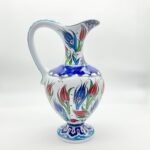 Handmade Ceramic Footed Pitcher Vase (30cm) - Classic Red Tulip Pattern - Timeless Ottoman Art Decor - Image 10