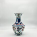 Handmade Ceramic Classic Vase (30cm) - Cobalt Blue Shoulder & Spring Blossoms - Timeless Floral Decor - Image 6