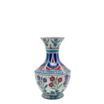 Handmade Ceramic Classic Vase (30cm) - Cobalt Blue Shoulder & Spring Blossoms - Timeless Floral Decor