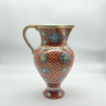 Handmade Ceramic "Masrapa" Pitcher (25cm) - Classic Iznik Fish Scale Pattern - Warm Terracotta Decor - Image 8