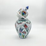 Handmade Ceramic "Kupecik" Ginger Jar (20cm) - Vibrant Spring Garden Pattern - Lidded Home Decor - Image 8