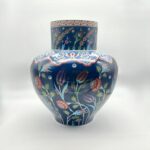 Handmade Monumental Iznik Floor Vase (50cm) - Deep Cobalt Blue & Floating Flora - Ottoman Art Decor - Image 7