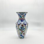 Handmade Ceramic Faceted Vase (25cm) - Iznik Floral Arches & Panels - Geometric Art Decor - Image 9