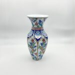 Handmade Ceramic Faceted Vase (25cm) - Iznik Floral Arches & Panels - Geometric Art Decor - Image 7