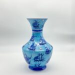Handmade Ceramic Vase (30cm) - Ottoman Galleon Ships & Evil Eye Pattern - Nautical Iznik Art - Image 6