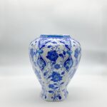 Handmade Ceramic Faceted Ginger Jar (30cm) - Classic Blue & White Lotus Pattern - Large Lidded Decor - Image 6