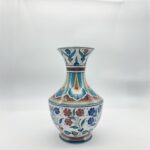 Handmade Ceramic Vase (30cm) - Turquoise & Terracotta Floral Design - Textured Iznik Decor - Image 6