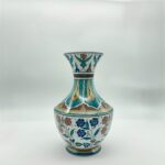 Handmade Ceramic Vase (30cm) - Turquoise & Terracotta Floral Design - Textured Iznik Decor - Image 8