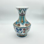 Handmade Ceramic Vase (30cm) - Turquoise & Terracotta Floral Design - Textured Iznik Decor - Image 7
