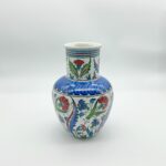 Handmade Ceramic Vase (20cm) - Classic Iznik Red Tulips & Blue Petal Collar - Traditional Floral Art - Image 6