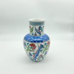 Handmade Ceramic Vase (20cm) - Classic Iznik Red Tulips & Blue Petal Collar - Traditional Floral Art - Image 7