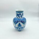 Handmade Ceramic Vase (20cm) - Classic Blue & White Tulips with Petal Collar - Traditional Iznik Decor - Image 8
