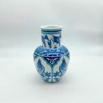 Handmade Ceramic Vase (20cm) - Classic Blue & White Tulips with Petal Collar - Traditional Iznik Decor - Image 7