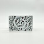 Handmade Ceramic Sticky Note Holder - Red Tulips & Spiral Vines - Iznik Desk Accessory - Image 5