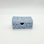 Handmade Ceramic Business Card Box with Lid - Blue "Golden Horn" (Haliç) Pattern - Iznik Desk Organizer - Image 8