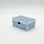 Handmade Ceramic Business Card Box with Lid - Blue "Golden Horn" (Haliç) Pattern - Iznik Desk Organizer - Image 7