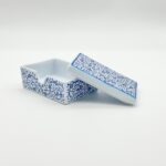 Handmade Ceramic Business Card Box with Lid - Blue "Golden Horn" (Haliç) Pattern - Iznik Desk Organizer - Image 6