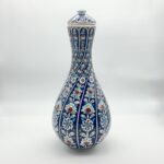 Handmade Ceramic "Cesme Bulbulu" Jar (30cm) - Tall Iznik Surahi Vase - Classic Blue & White Floral - Image 8