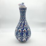 Handmade Ceramic "Cesme Bulbulu" Jar (30cm) - Tall Iznik Surahi Vase - Classic Blue & White Floral - Image 7