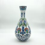 Handmade Ceramic "Nightingale" Surahi Jar (30cm) - Lidded Polychrome Floral Art - Red, Blue & Green - Image 7