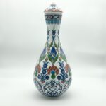 Handmade Ceramic "Nightingale" Surahi Jar (30cm) - Lidded Polychrome Floral Art - Red, Blue & Green - Image 5