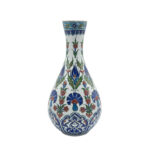 Handmade Ceramic "Nightingale" Surahi Jar (30cm) - Lidded Blue Carnation & Tulip Art - Image 4