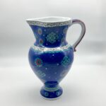 Handmade Ceramic Pitcher (25cm) - Deep Blue "Fish Scale" Pattern - Iznik Jug with Handle - Image 7
