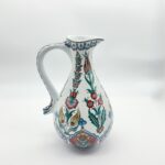 Handmade Ceramic Pitcher (25cm) - Textured "Dot" Art - Pastel Florals & Embossed Surface - Image 6