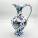 Handmade Ceramic "Lion's Mouth" Pitcher (30cm) - Aslan Agzı Ewer - Classic Red Tulips Vase - Image 7